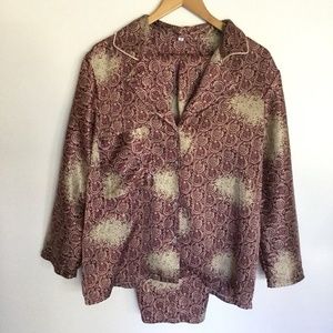 Shabby floral stylized Artsy Boho Pajamas Vintage